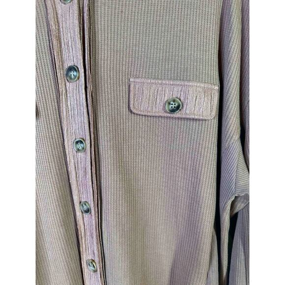 Newchoice Womens Shacket Waffle Fabric Stretch Brown Button Front Size Large - Picture 4 of 10